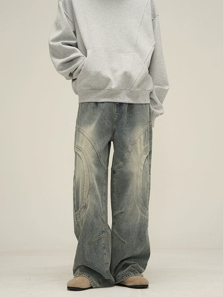 HJK Exclusive Curved Denim Jeans – Japanese Streetwear Pants