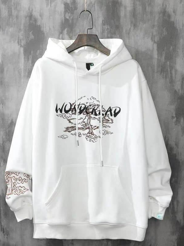 Black and white japanese hoodie hotsell