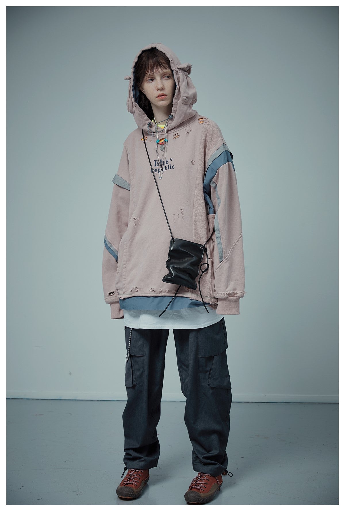 rurumu: 22AW bind rune layered hoodie-