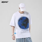 Harajuku Streetwear - BJHG 3M Reflective Rainbow Earth Tee - Shop High Quality Japanese Streetwear, Anime Clothing, Asian Street Fashion and Many More!