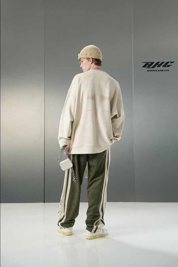 Harajuku Streetwear BJHG Velour Wideleg Lounge Shorts 2XL / White