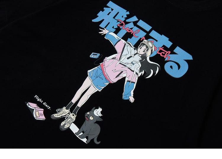 Harajuku Streetwear - Anime Cat Girl Tee - Shop High Quality Japanese Streetwear, Anime Clothing, Asian Street Fashion and Many More!