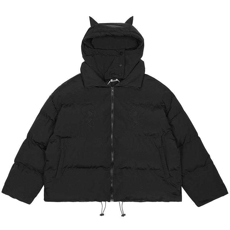 Harajuku Streetwear Teddy Bear Fleece Jacket Black / S