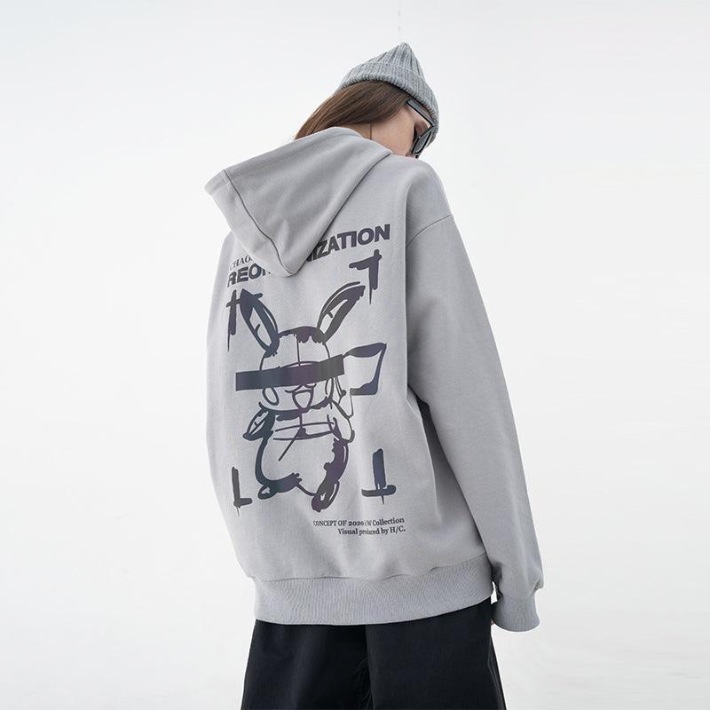 Harajuku Streetwear - HARSH and CRUEL Blinded Monster 3M Reflective Hoodie - Shop High Quality Japanese Streetwear, Anime Clothing, Asian Street Fashion and Many More!