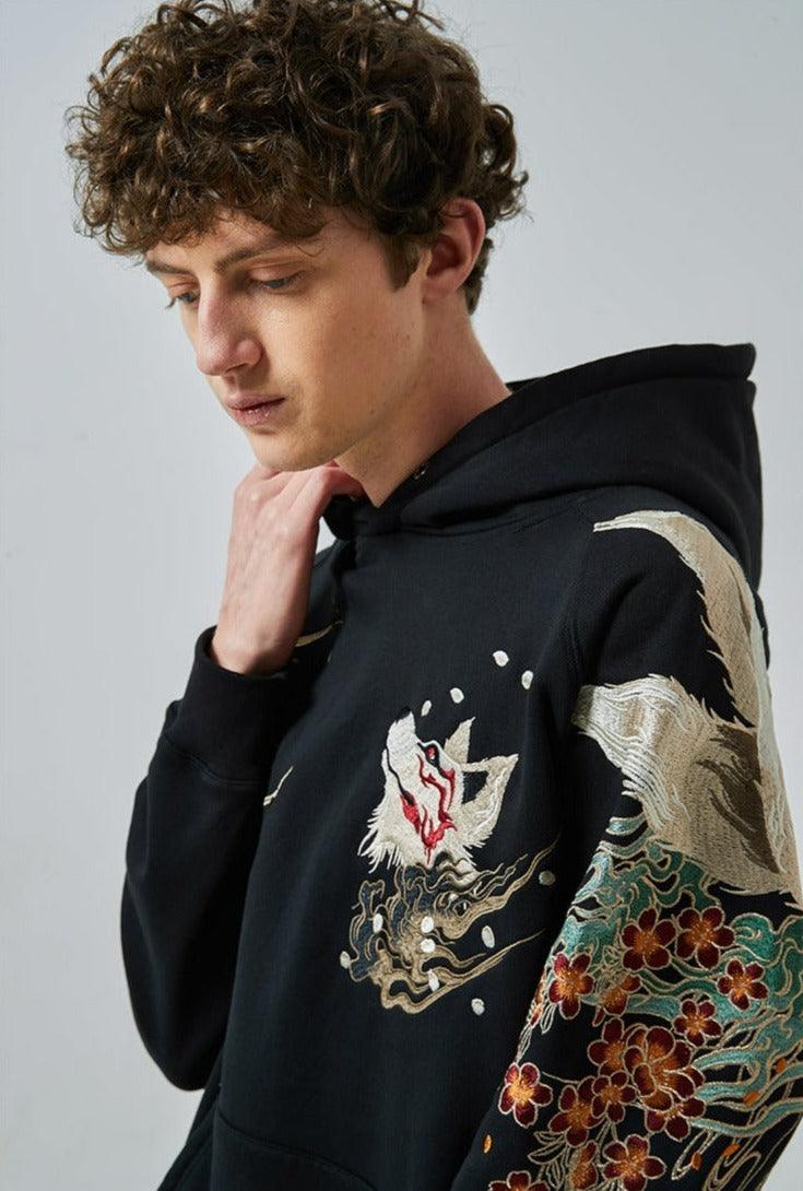 Embroidered Fox Hoodie