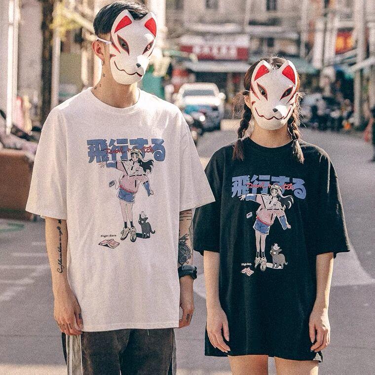 Harajuku Streetwear - Anime Cat Girl Tee - Shop High Quality Japanese Streetwear, Anime Clothing, Asian Street Fashion and Many More!