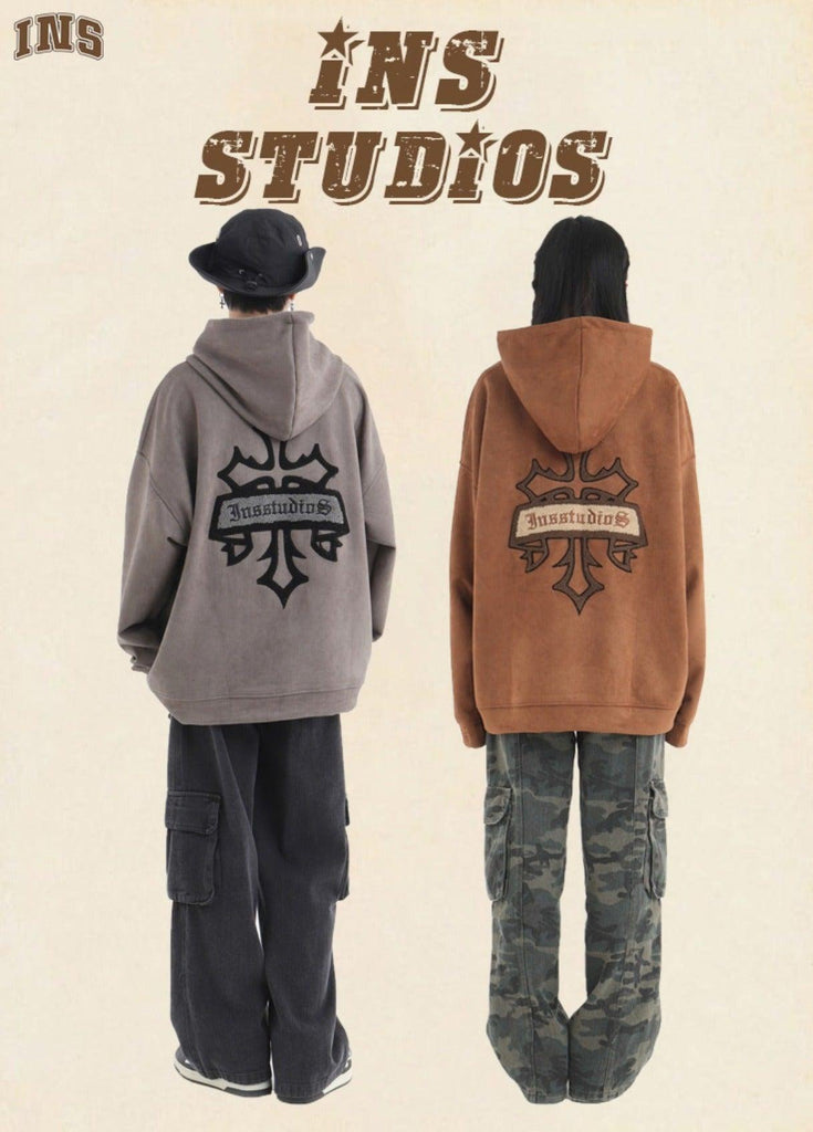 Harajuku Streetwear - INSstudios Oracle Velour Pullover - Shop High Quality Japanese Streetwear, Anime Clothing, Asian Street Fashion and Many More!