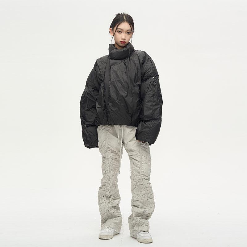 Harajuku Streetwear - 77F7GHT Overlapped Puffer Jacket - Shop High Quality Japanese Streetwear, Anime Clothing, Asian Street Fashion and Many More!
