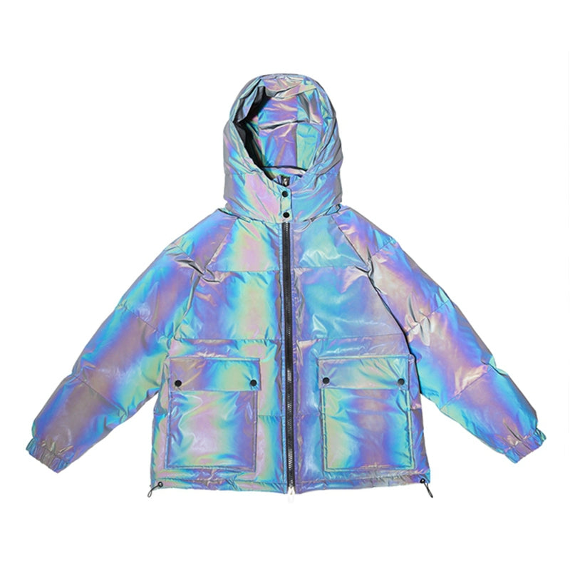 Colorful reflective 2025 puffer jacket