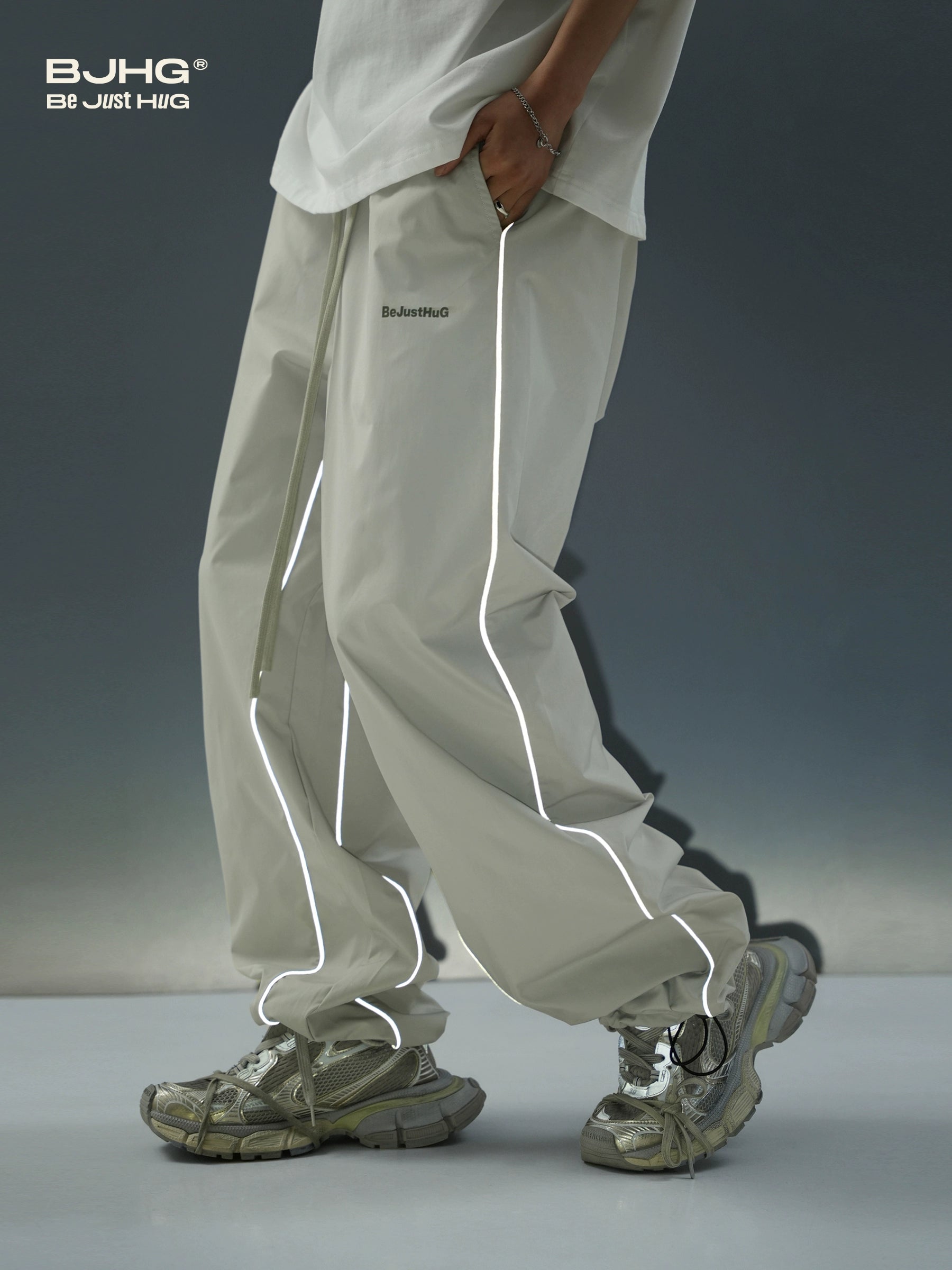 BJHG Reflective Striped Track Pants