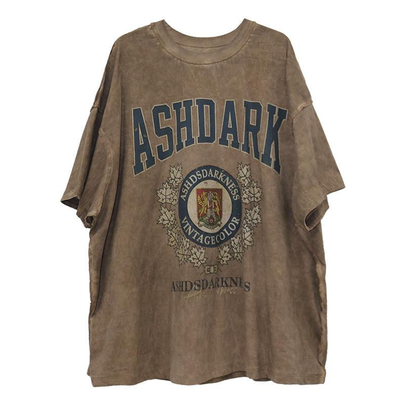 Harajuku Streetwear - Ash Dark VNTG Collegiate Tee - Shop High Quality Japanese Streetwear, Anime Clothing, Asian Street Fashion and Many More!