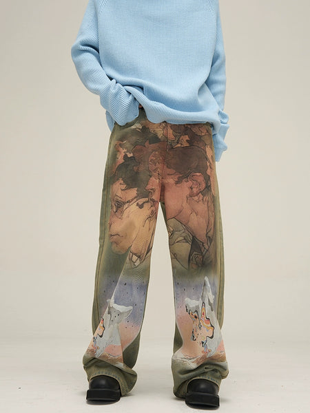 パンツ goar archive flare Oil Painted Pants goar archive flare Oil Painted Pants