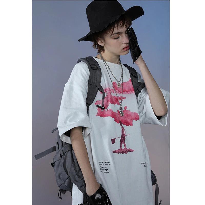 Harajuku Streetwear - Pink Clouds Tee - Shop High Quality Japanese Streetwear, Anime Clothing, Asian Street Fashion and Many More!