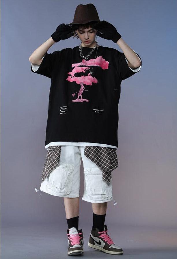 Harajuku Streetwear - Pink Clouds Tee - Shop High Quality Japanese Streetwear, Anime Clothing, Asian Street Fashion and Many More!