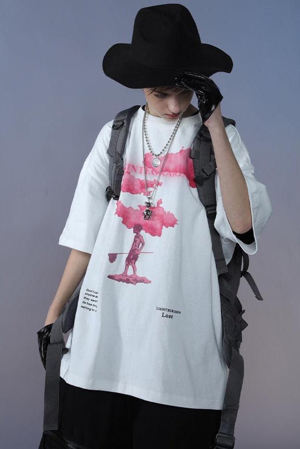 Harajuku Streetwear - Pink Clouds Tee - Shop High Quality Japanese Streetwear, Anime Clothing, Asian Street Fashion and Many More!