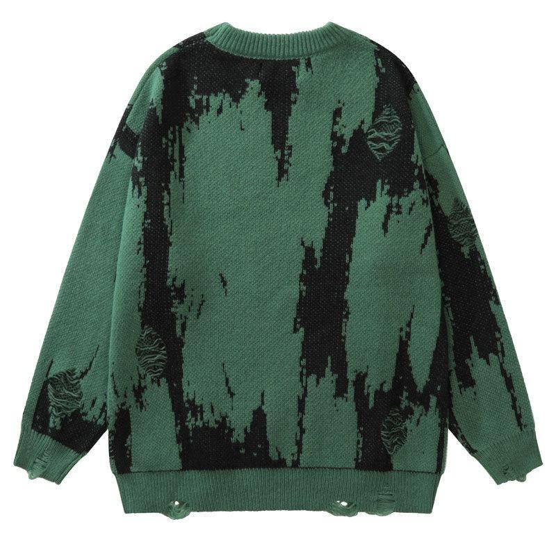Harajuku Streetwear - Grunge Distressed Knit Sweater - Shop High Quality Japanese Streetwear, Anime Clothing, Asian Street Fashion and Many More!