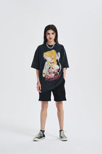 Harajuku Streetwear - Vintage Washed "Misa" Oversized Tee - Shop High Quality Japanese Streetwear, Anime Clothing, Asian Street Fashion and Many More!