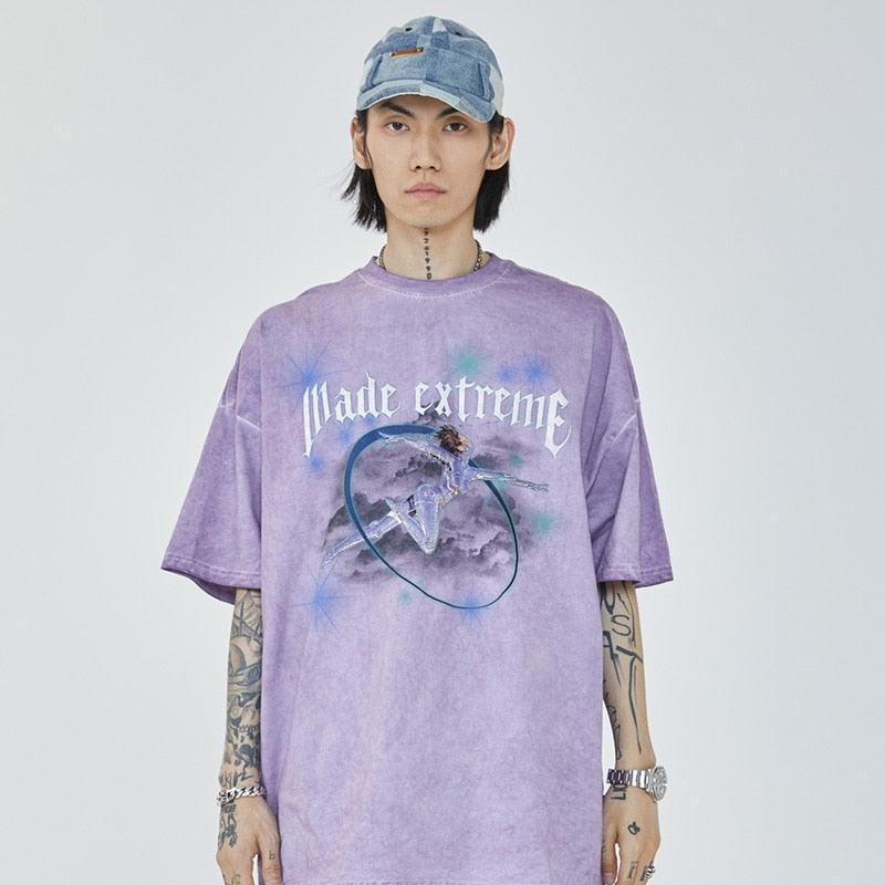 Harajuku Streetwear - "Galactic" Oversized Tee - Shop High Quality Japanese Streetwear, Anime Clothing, Asian Street Fashion and Many More!