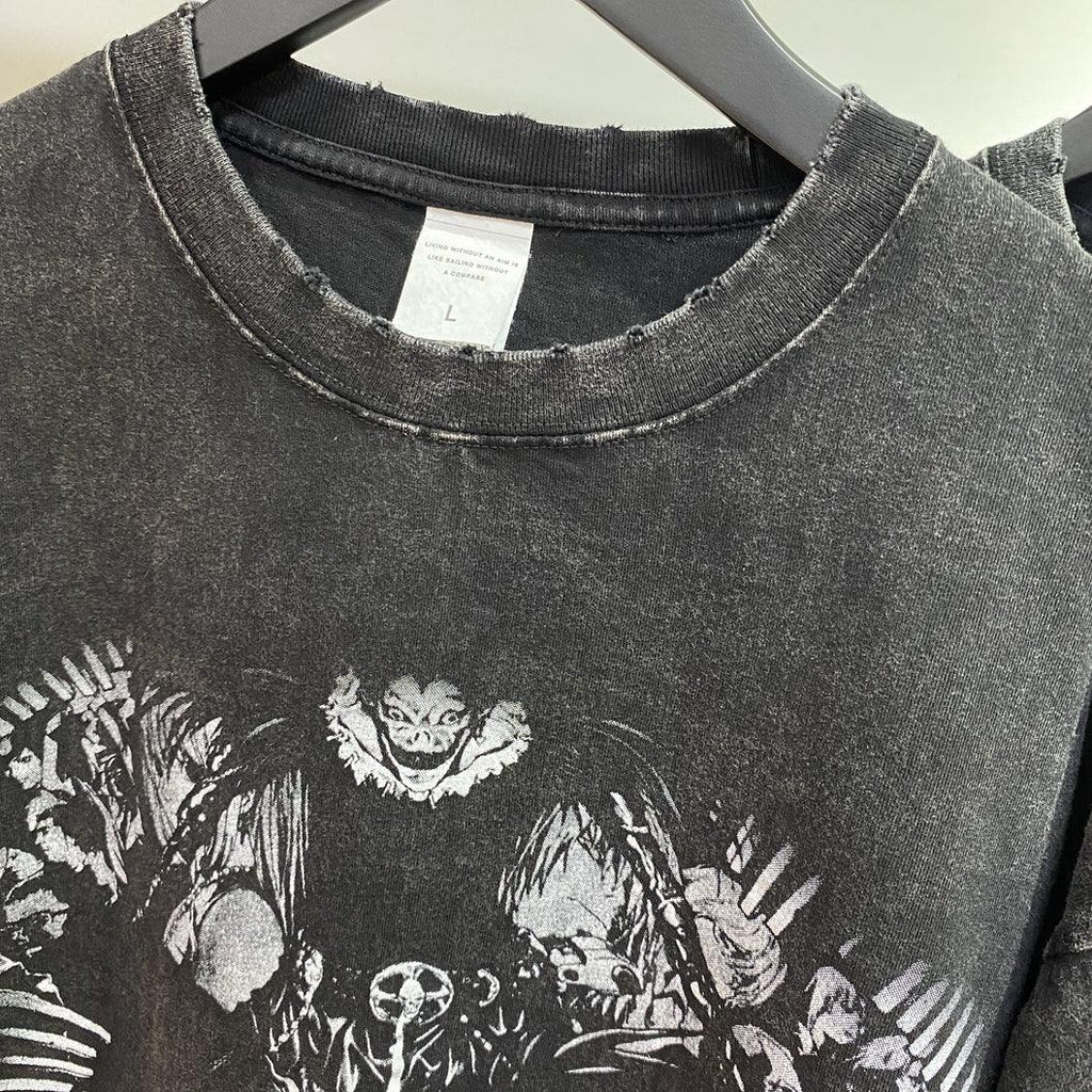Harajuku Streetwear - Vintage Washed Death Note Oversized Tee - Shop High Quality Japanese Streetwear, Anime Clothing, Asian Street Fashion and Many More!