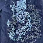 Harajuku Streetwear - Dragon Embroidered Denim Jeans - Shop High Quality Japanese Streetwear, Anime Clothing, Asian Street Fashion and Many More!