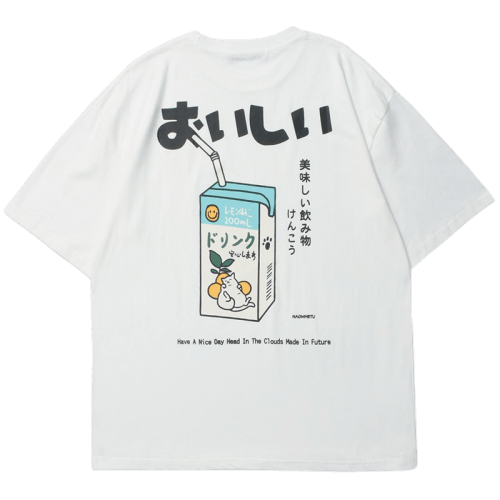 Harajuku Streetwear - Kanji "Juice Box" Tee - Shop High Quality Japanese Streetwear, Anime Clothing, Asian Street Fashion and Many More!