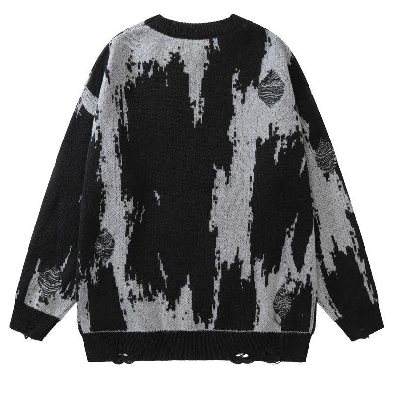 Harajuku Streetwear - Grunge Distressed Knit Sweater - Shop High Quality Japanese Streetwear, Anime Clothing, Asian Street Fashion and Many More!