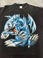 Harajuku Streetwear - Airbrushed "Blue Eyes" Vintage Oversized Tee - Shop High Quality Japanese Streetwear, Anime Clothing, Asian Street Fashion and Many More!