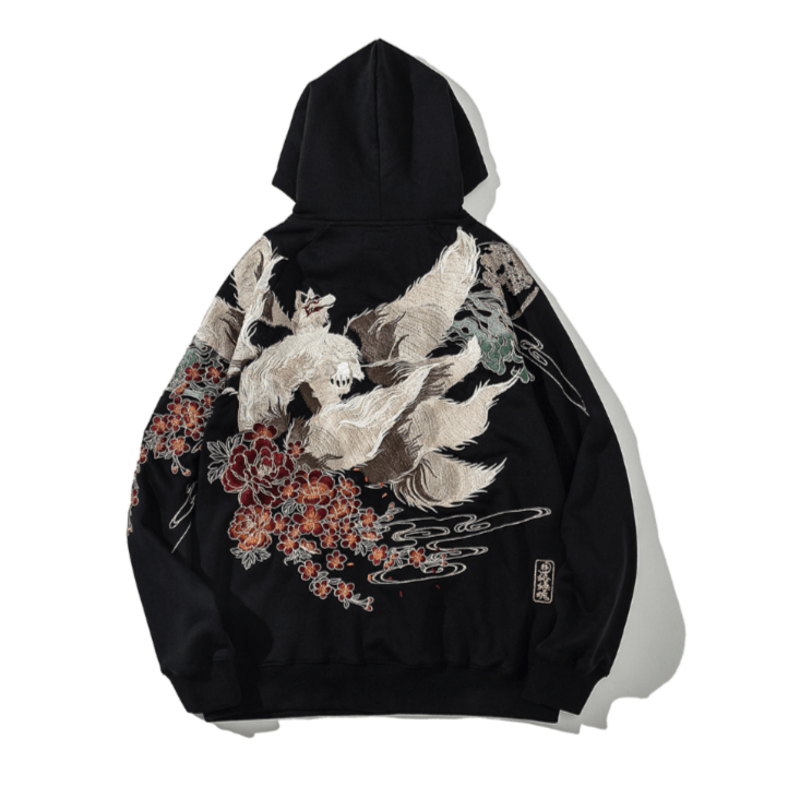 Bestickter Fuchs Hoodie