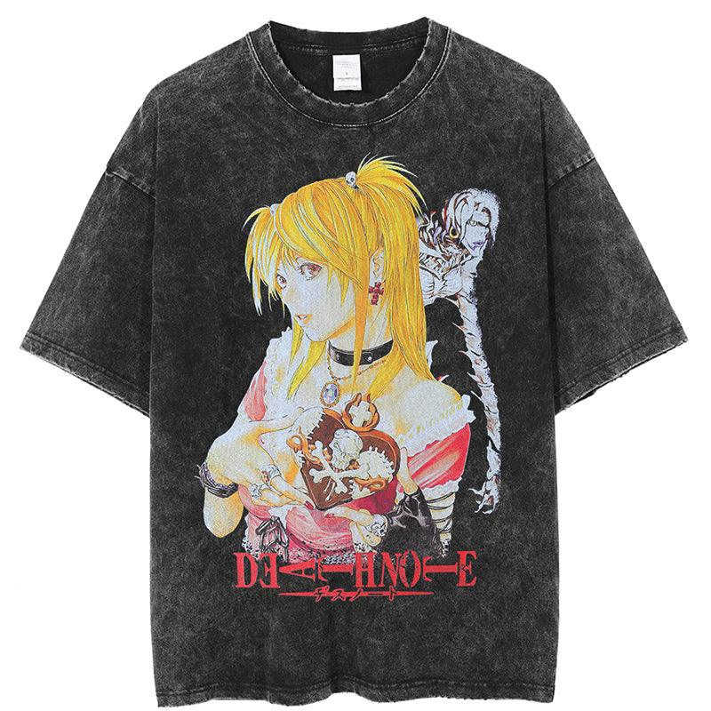 Harajuku Streetwear - Vintage Washed "Misa" Oversized Tee - Shop High Quality Japanese Streetwear, Anime Clothing, Asian Street Fashion and Many More!